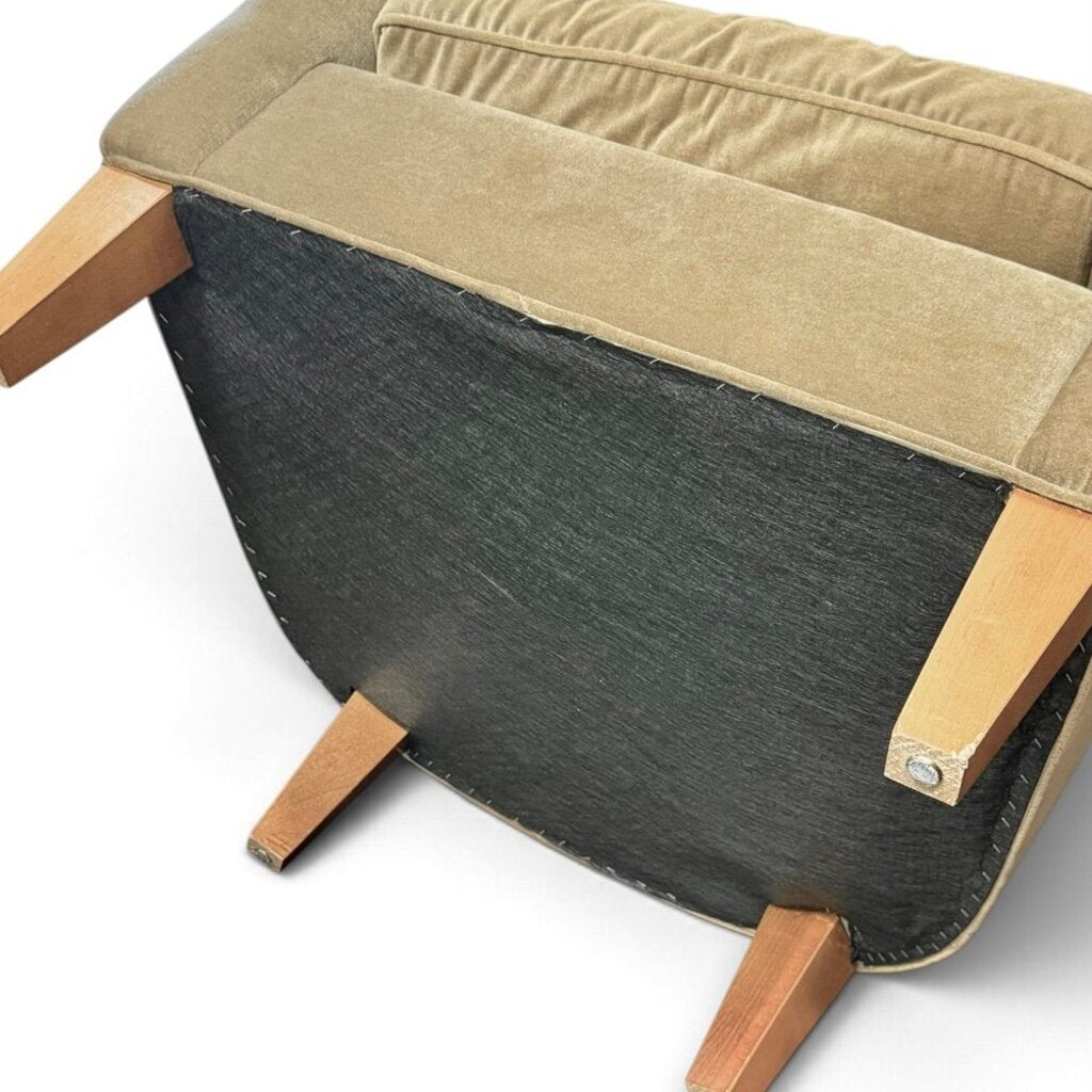 Tan Velvet Upholstered Chair