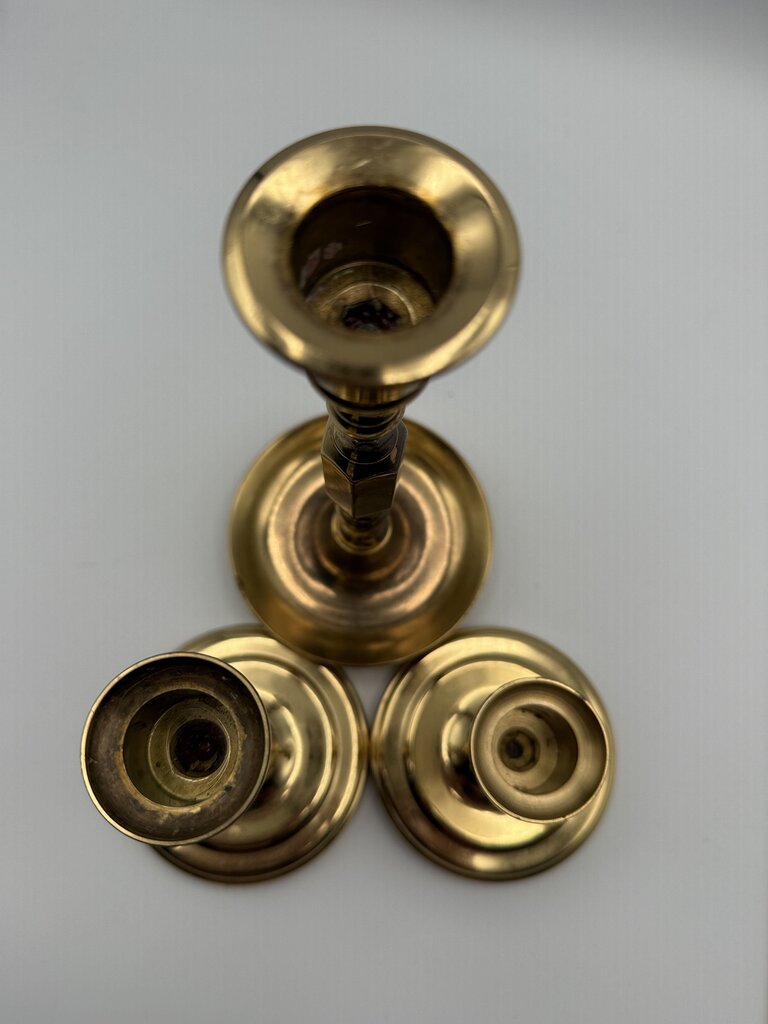 Vintage set of 3 Baldwin Brass Candlestick Holders /ro