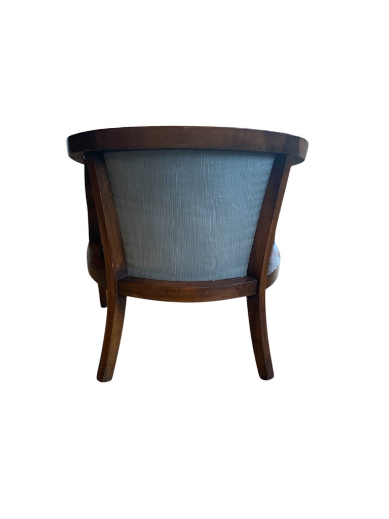 Antique Rattan Blue Upholstered Chair