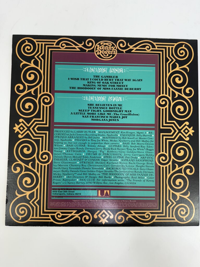 Kenny Rogers Vinyl Record Album “The Gambler” /ro