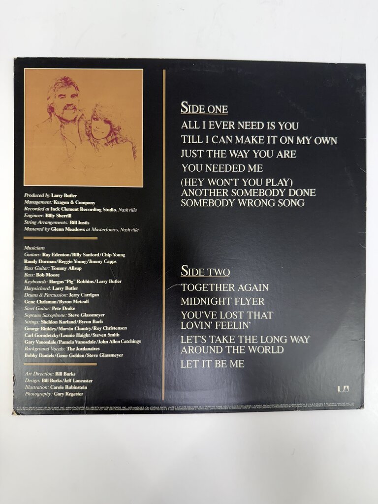 VTG Kenny Rogers & Dottie West “Classics” Vinyl Record Album /ro