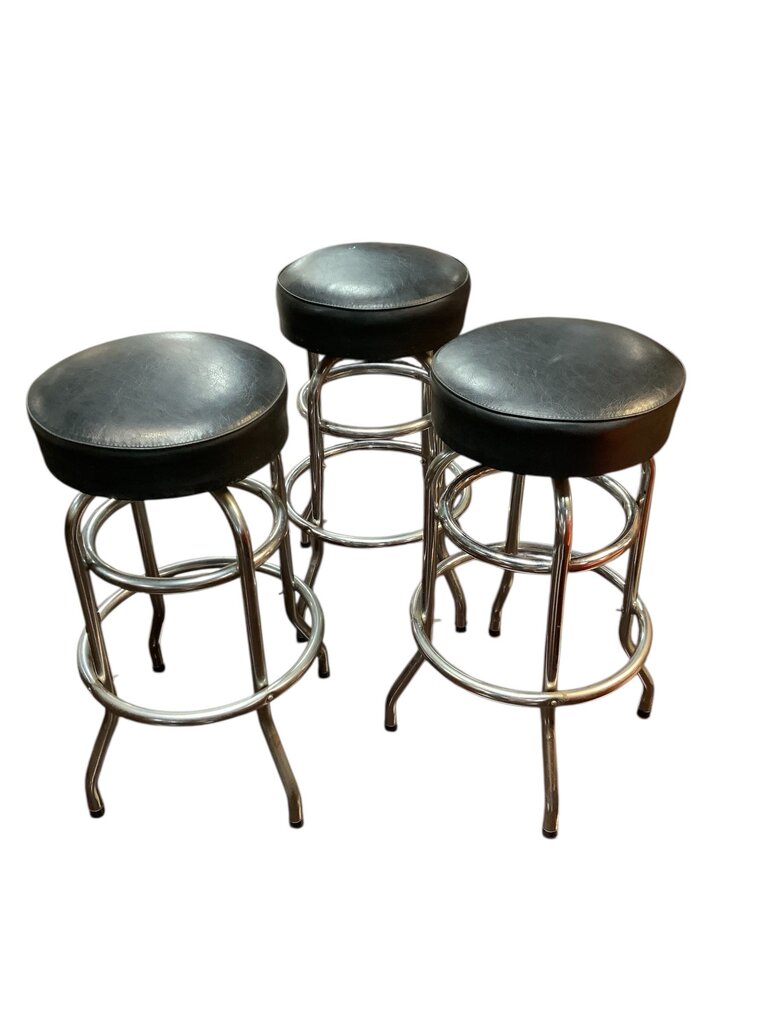 Black Leather Stool
