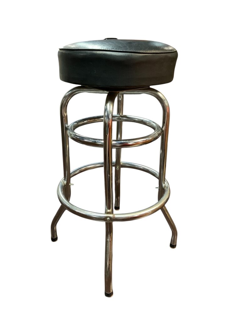 Black Leather Stool