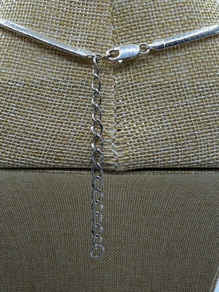 Sterling Silver Omega Chain Necklace 20” Lobster Claw Clasp 20Gr /ro