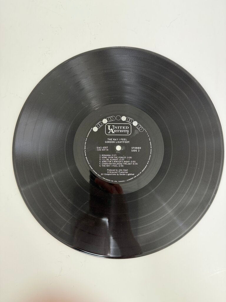 VTG Vinyl Record Album Gordon Lightfoot The Way I Feel /ro