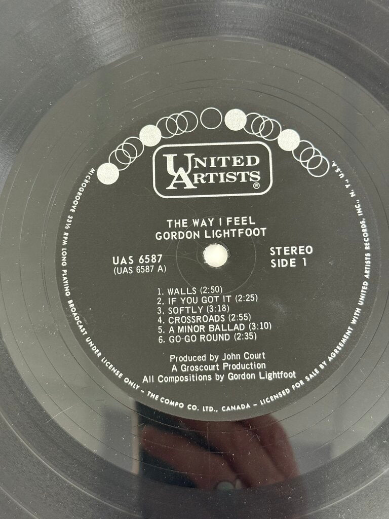 VTG Vinyl Record Album Gordon Lightfoot The Way I Feel /ro