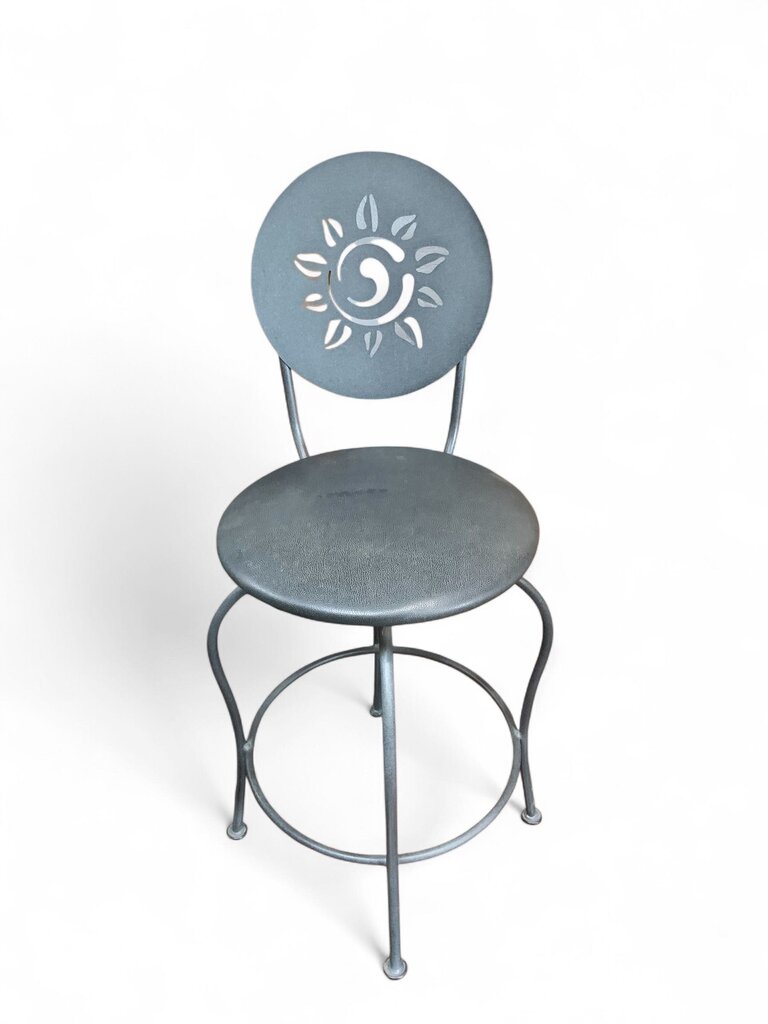 High Top Glass Table With 2 Black Sun Stools