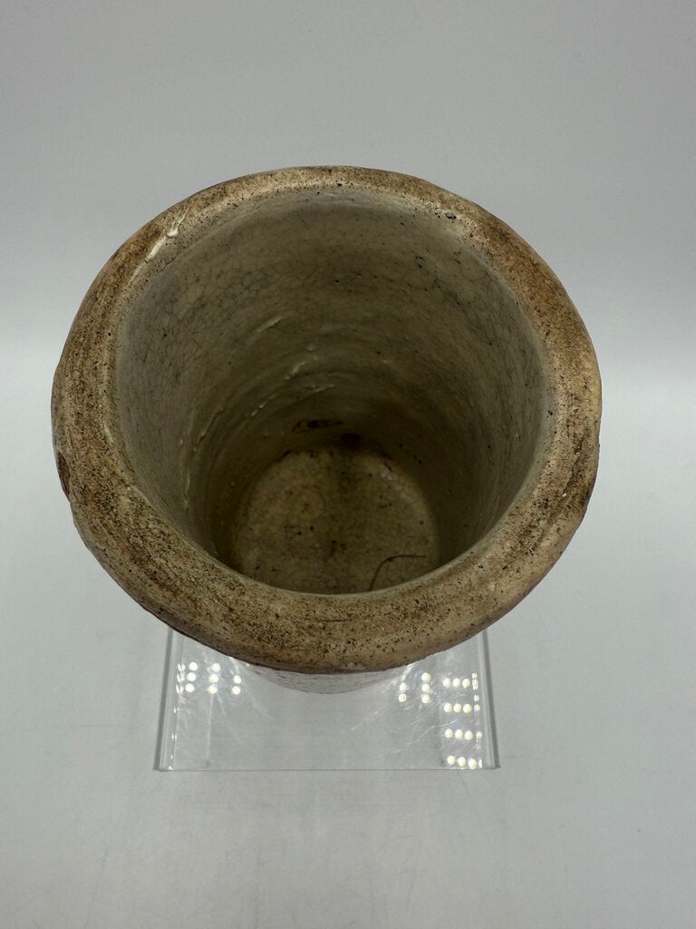 VTG Primitive Small Stoneware Crock 5” Tall Salt Glaze /rw