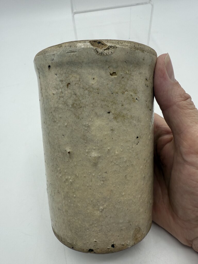 VTG Primitive Small Stoneware Crock 5” Tall Salt Glaze /rw