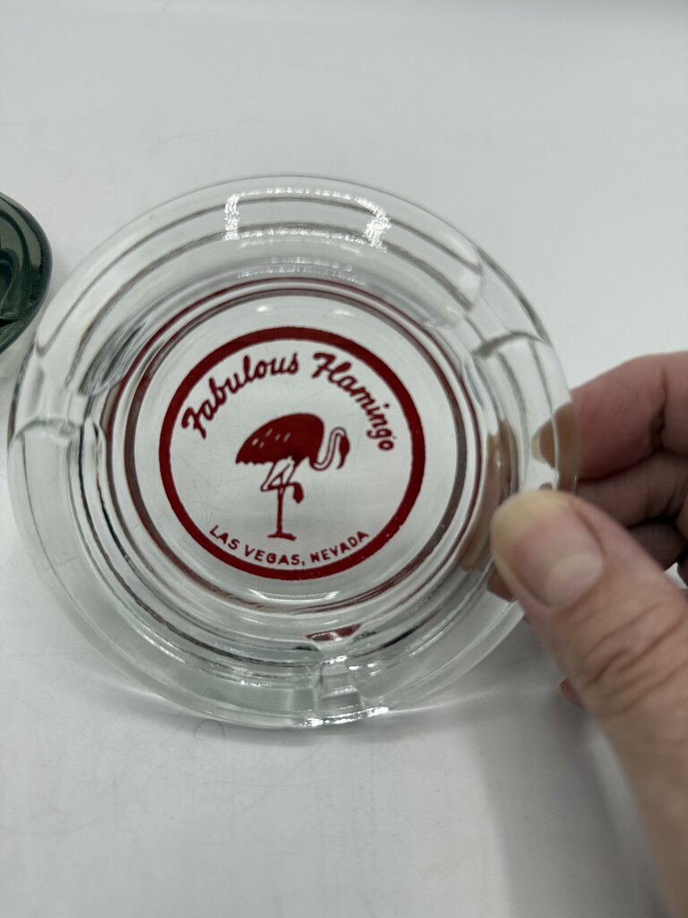 Lot of.4 Vintage Glass Ash Tray Casino Las Vegas NV /roh