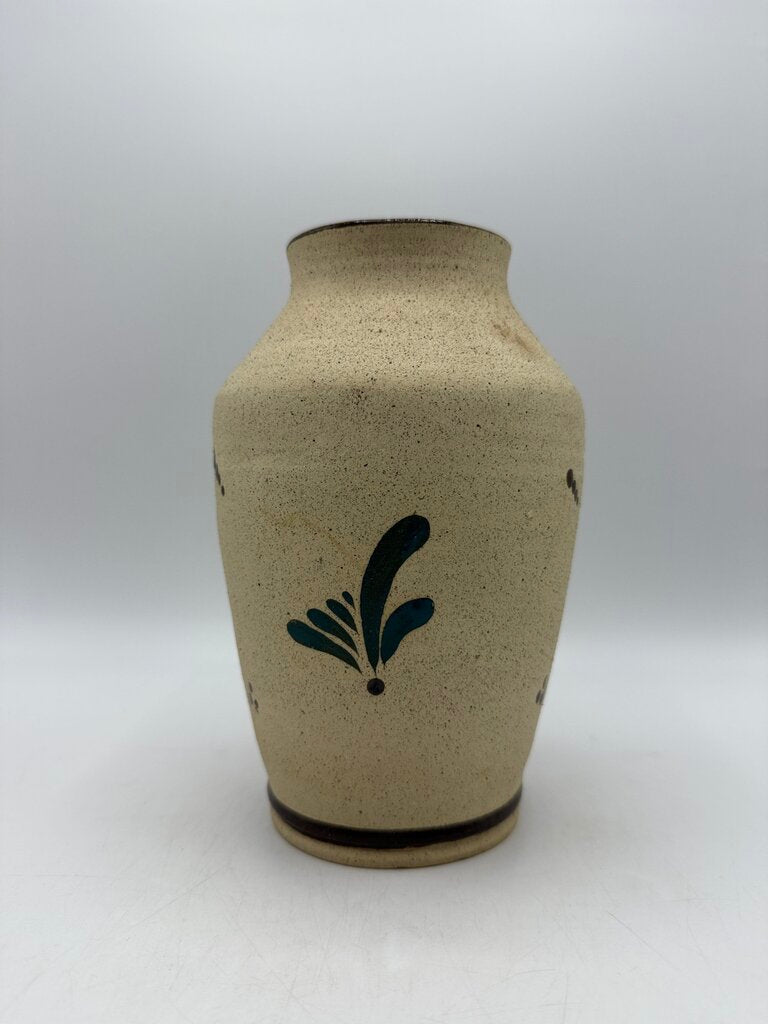 Tonala Mexico Pottery Vase Bird/Floral 8” tall /ro