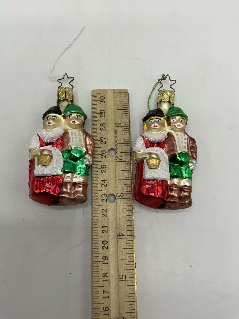 Old World Christmas Ornaments set of 2 Lady & Man /rw