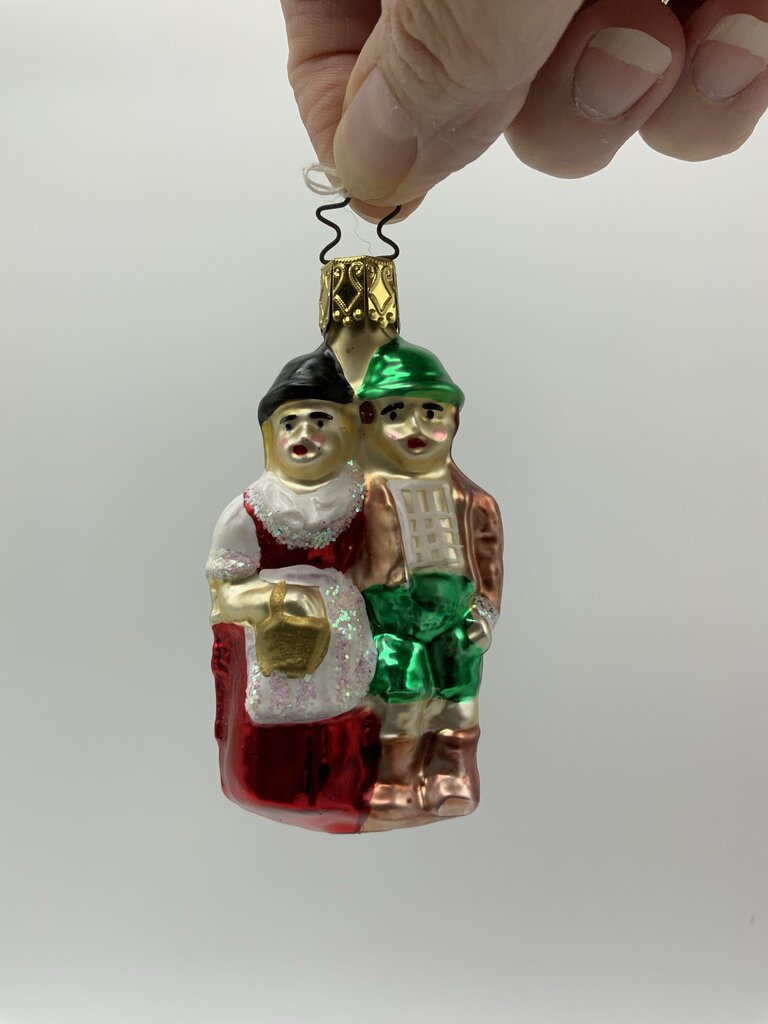 Old World Christmas Ornaments set of 2 Lady & Man /rw