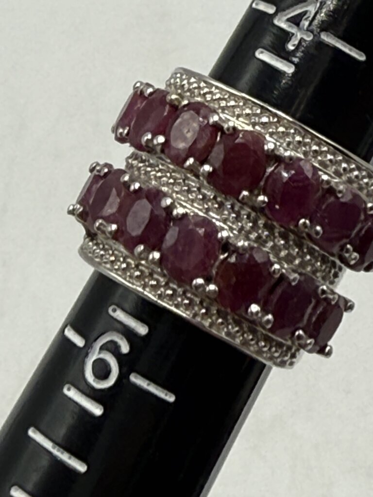 Cocktail Ring 925 Sterling Silver 14 Gemstones Sz 5 /ro