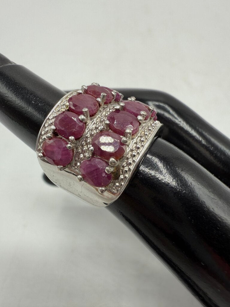 Cocktail Ring 925 Sterling Silver 14 Gemstones Sz 5 /ro