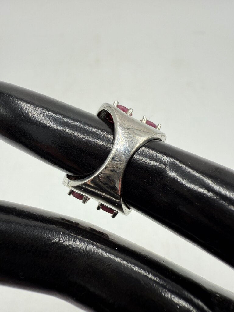 Cocktail Ring 925 Sterling Silver 14 Gemstones Sz 5 /ro