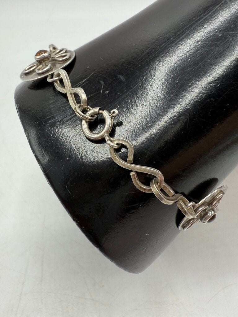 Unique Daisy Flower Sterling Silver Bracelet /ro