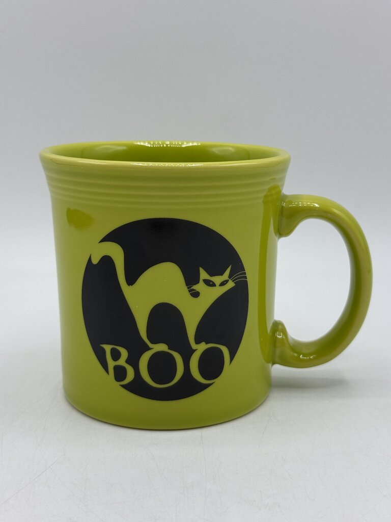 Fiestaware Halloween Boo Cat Lemongrass Green Java Mug /rb