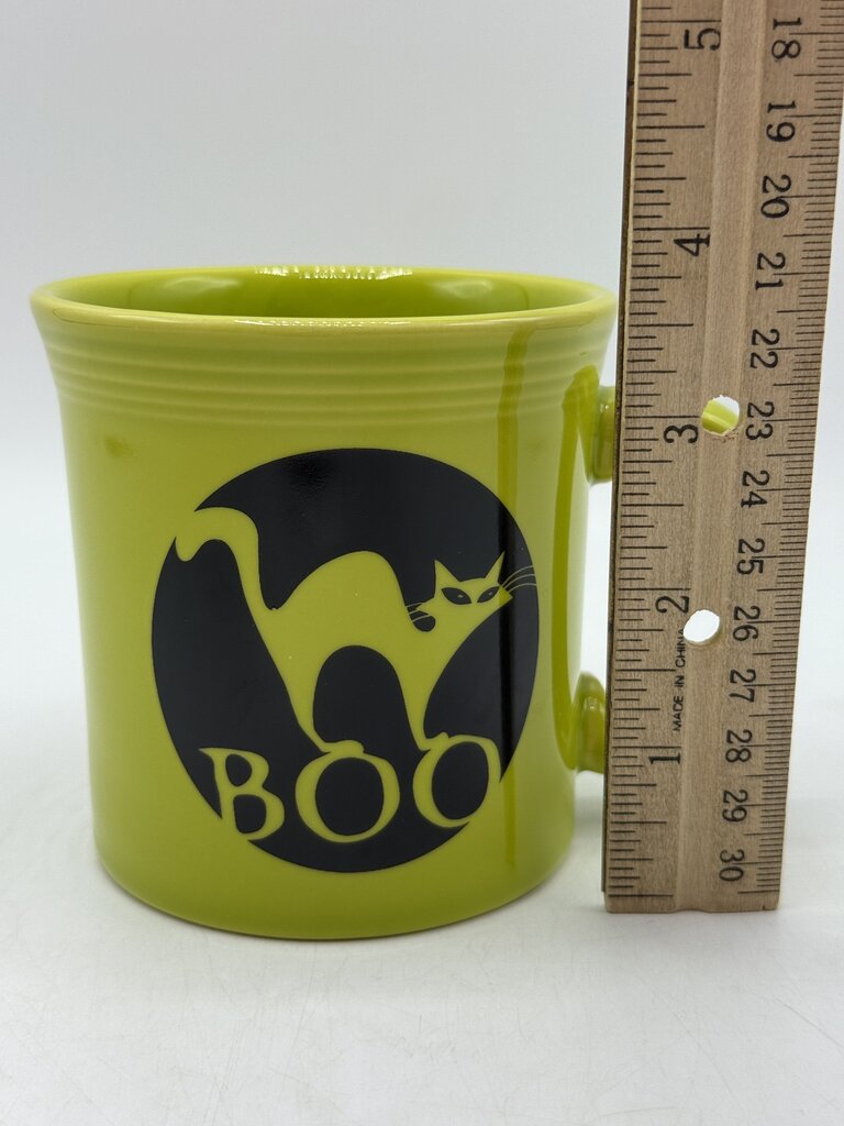 Fiestaware Halloween Boo Cat Lemongrass Green Java Mug /rb