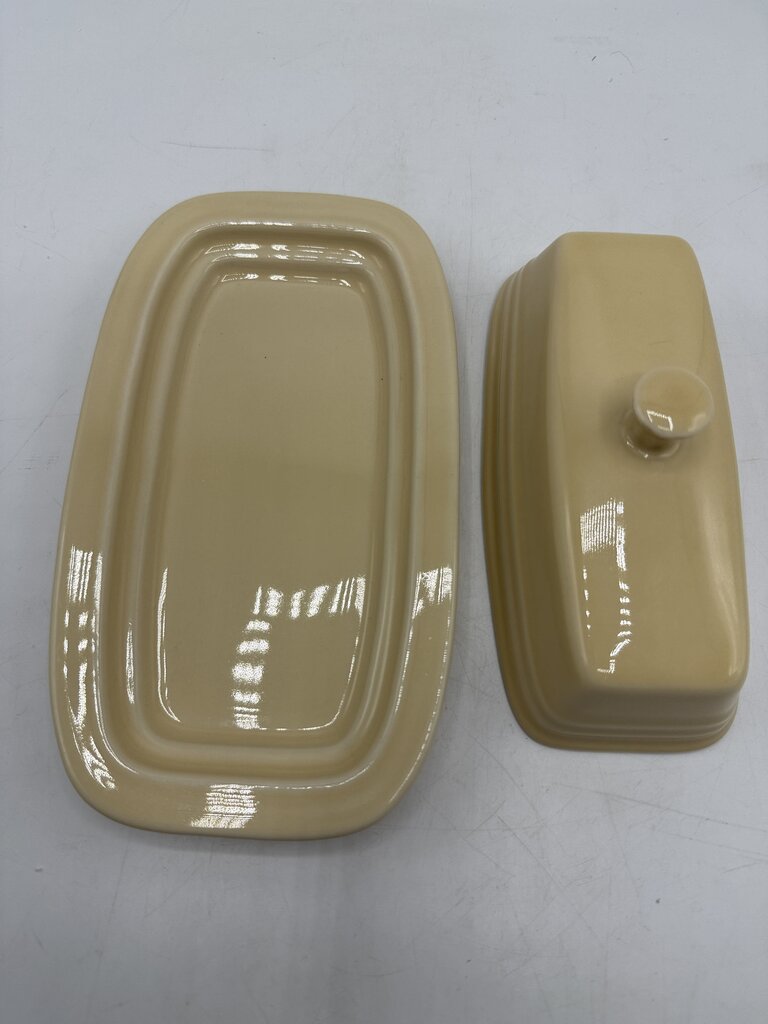Fiestaware Covered Butter Dish Pale Yellow /rb