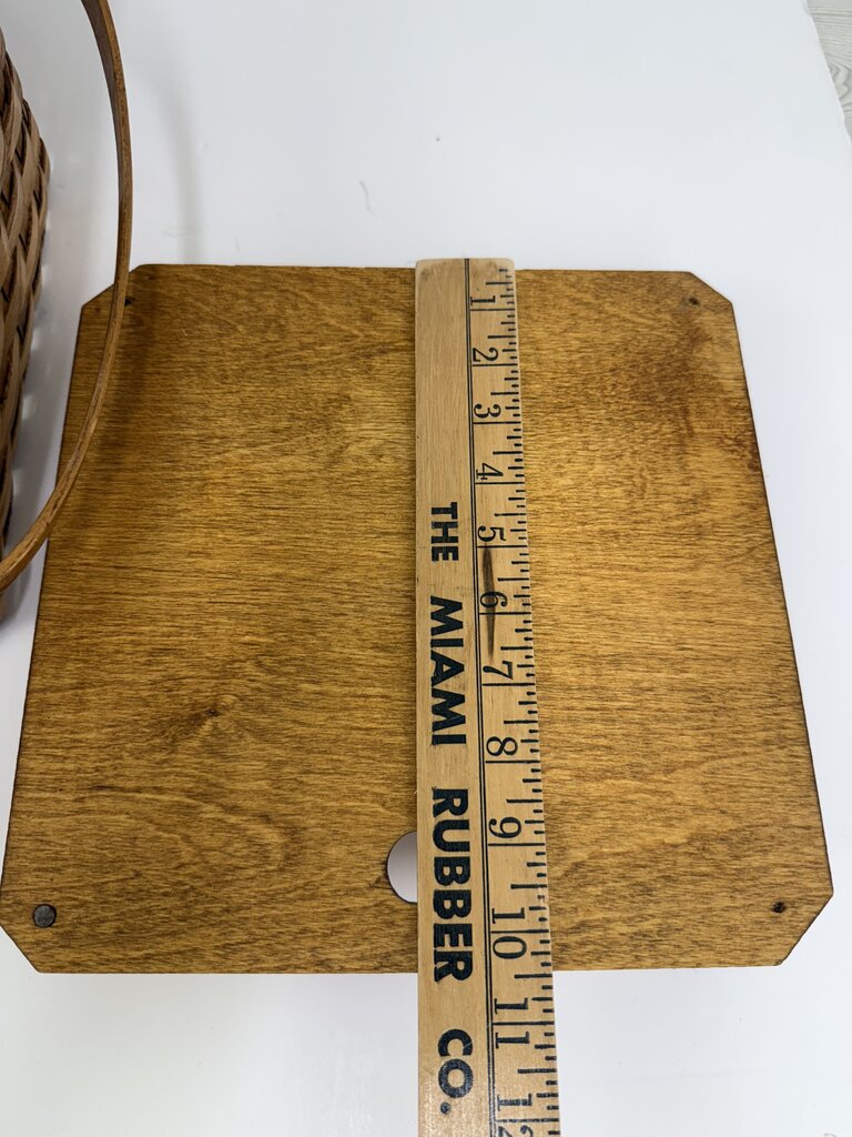 VTG Square HInged Pie Basket Double Handle /rw