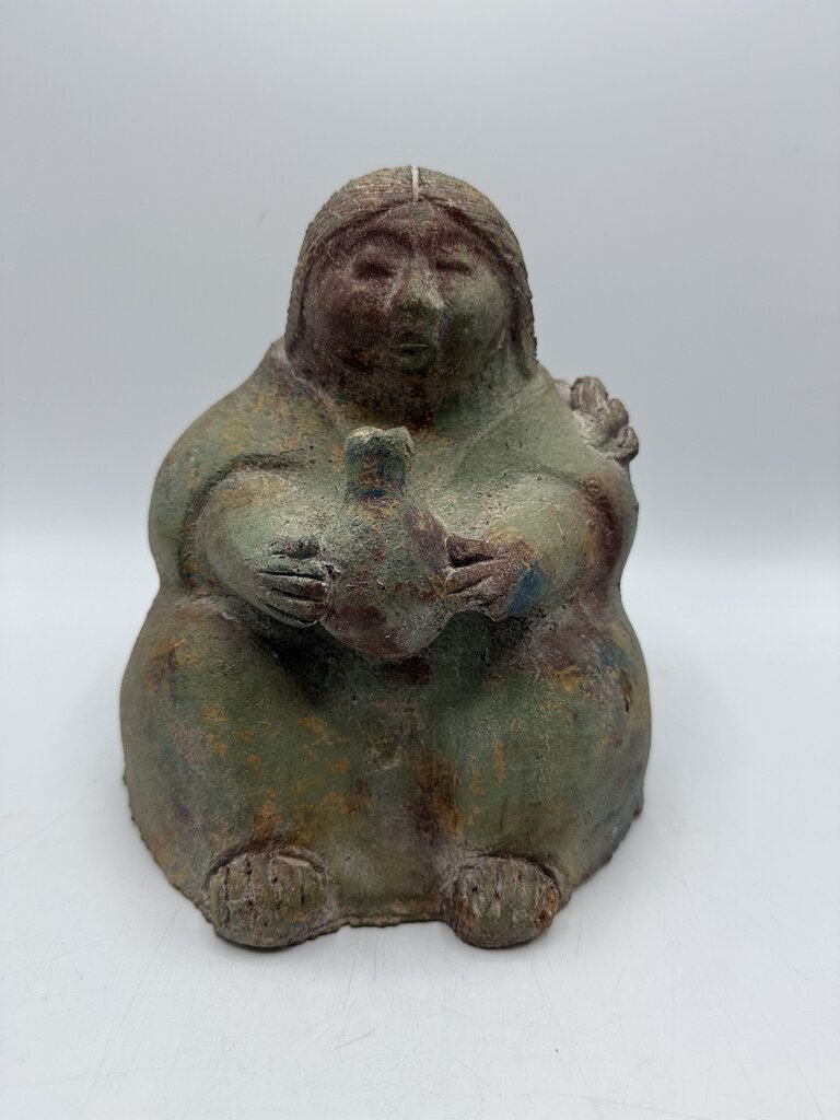 Mexican Folk Art Handmade Seated Abuela (Grandmother) /rw