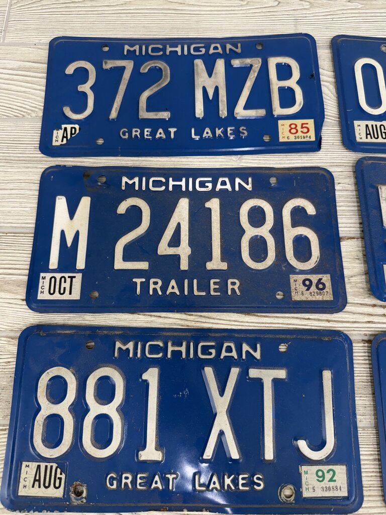 Michigan License Plates Lot of 10 Great Lakes 1985-2023 /roh