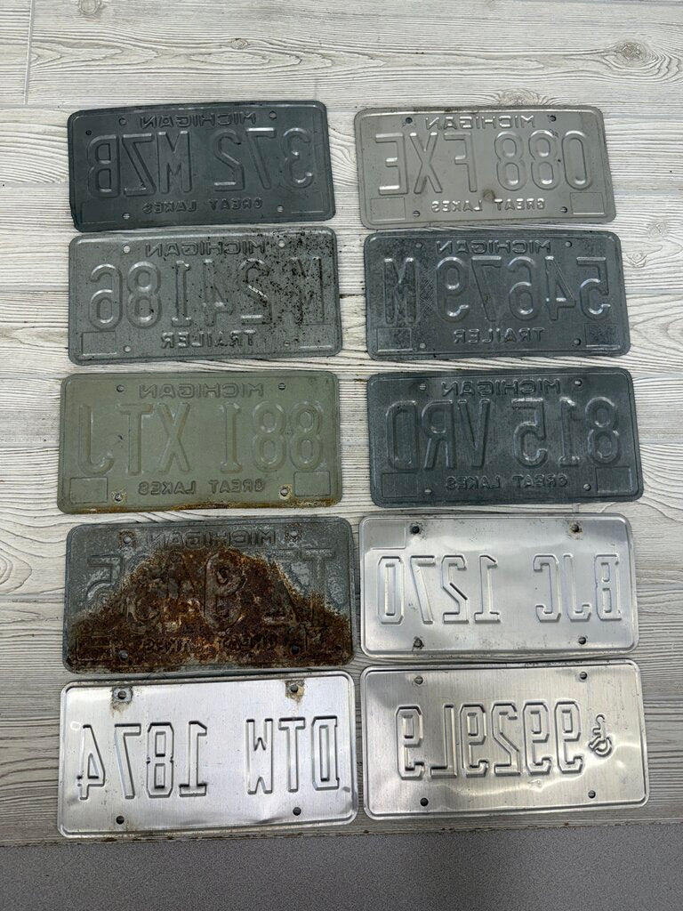 Michigan License Plates Lot of 10 Great Lakes 1985-2023 /roh