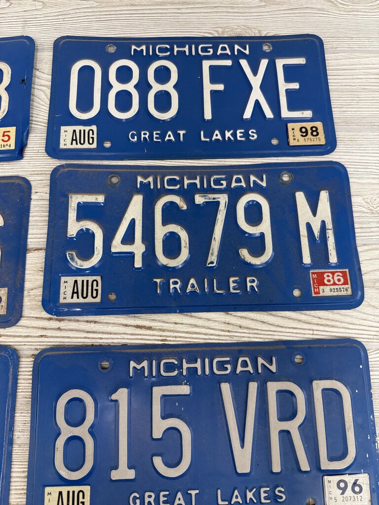 Michigan License Plates Lot of 10 Great Lakes 1985-2023 /roh