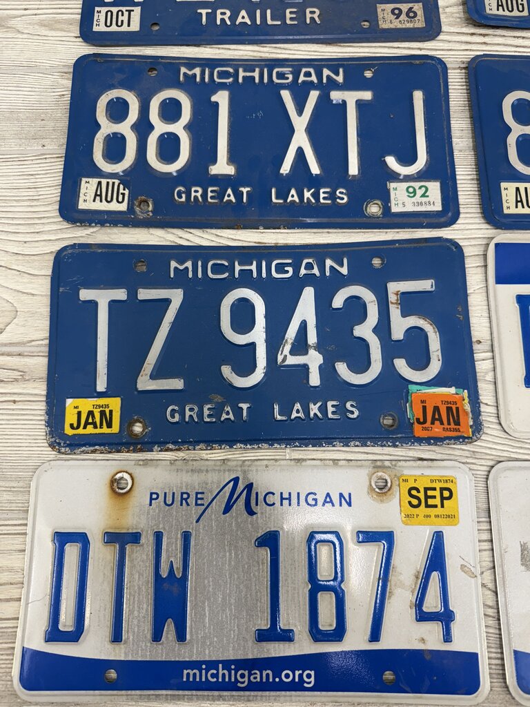 Michigan License Plates Lot of 10 Great Lakes 1985-2023 /roh