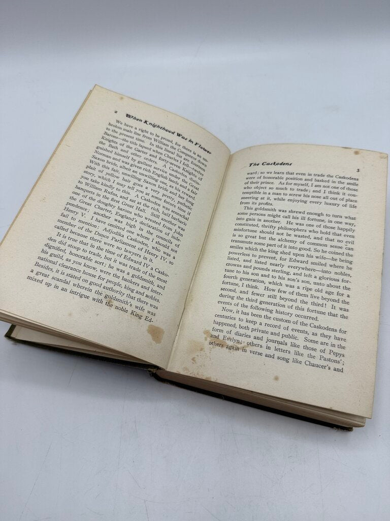 1901 Hard Cover Book “When Knighthood Was In FlowerPower” by Edwin Caskoden /rb