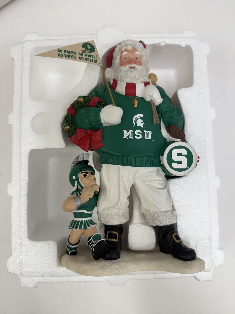 MSU Santa Figurine Danbury Mint 9” Tall /rw
