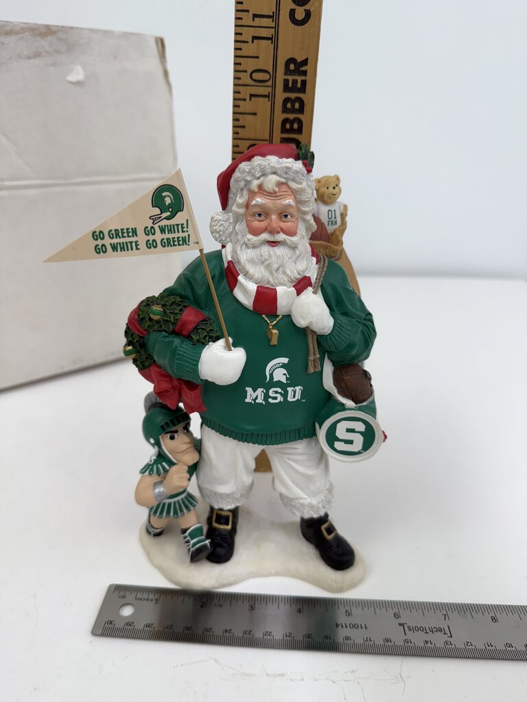 MSU Santa Figurine Danbury Mint 9” Tall /rw