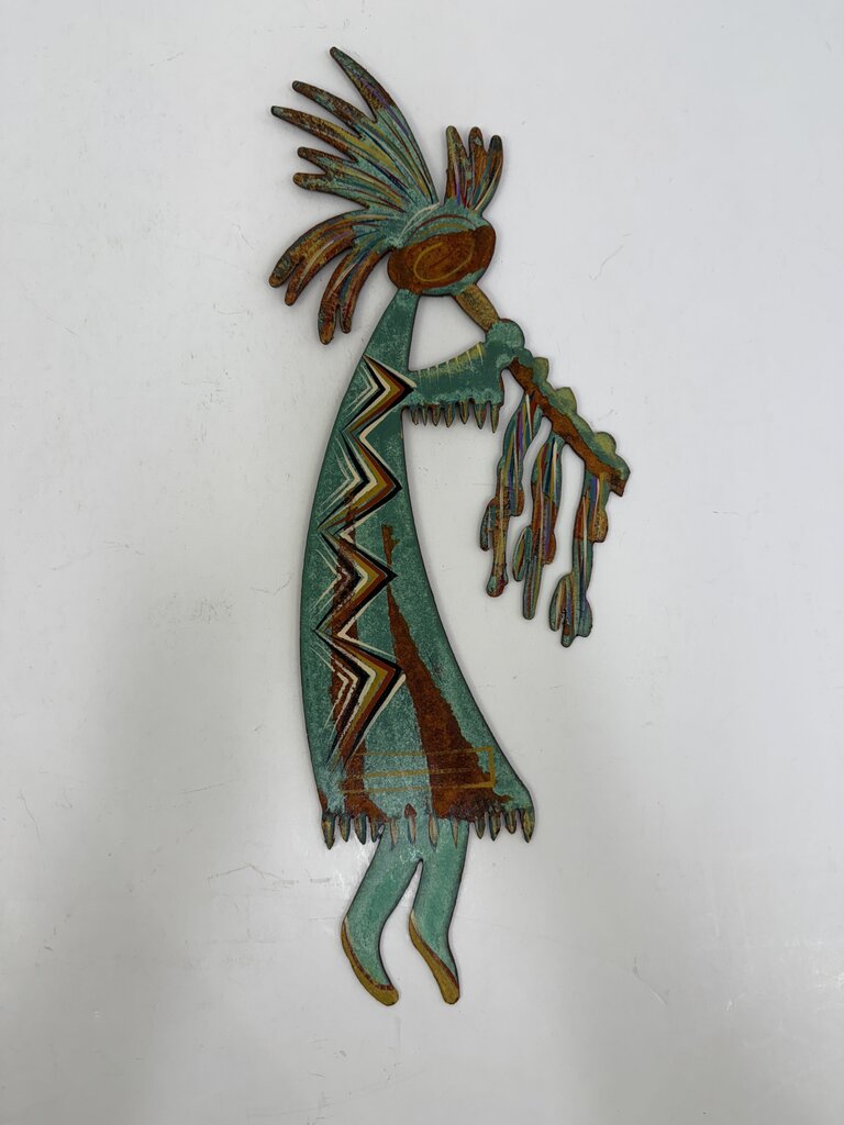 Robert Shields Metal Kokopelli Dancer Musician Wall Sculpture signed by artist /ro