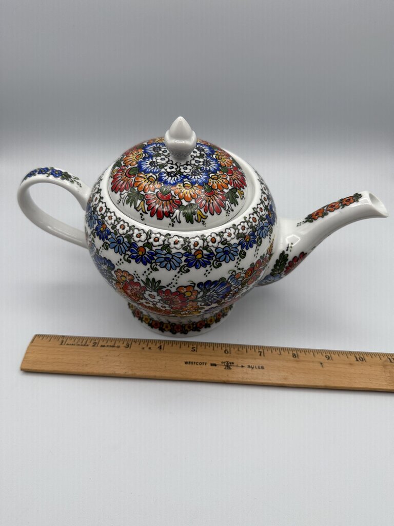 Polish Pottery Hand Painted Tea Pot by Wanar Klocek /ro