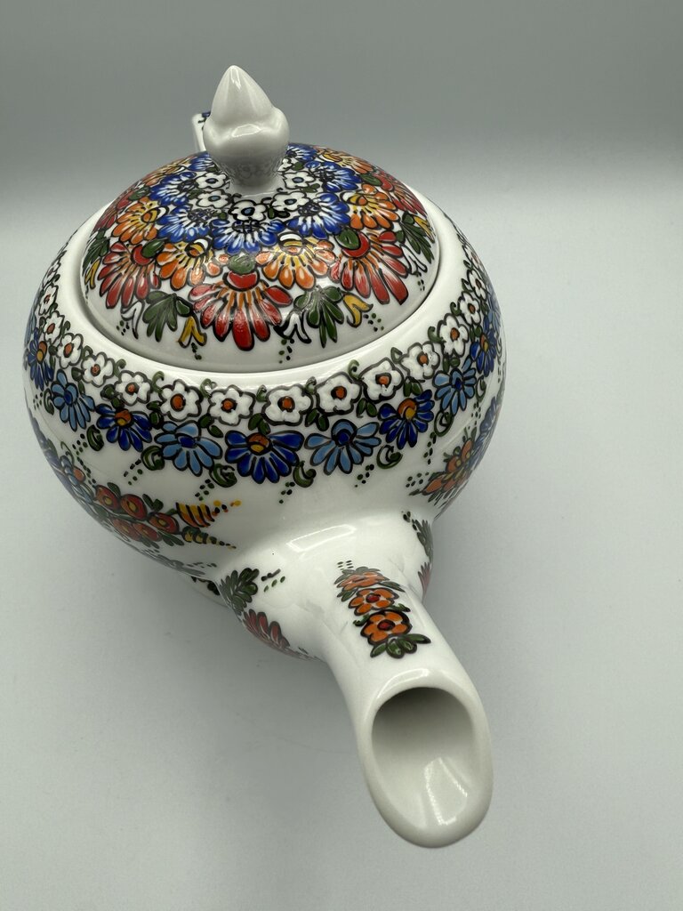 Polish Pottery Hand Painted Tea Pot by Wanar Klocek /ro