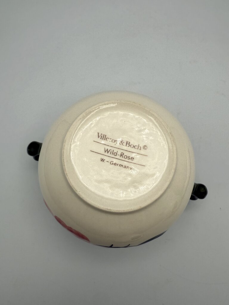 Villeroy & Boch Wild Rose pattern Sugar Bowl w/lid and Creamer /roh