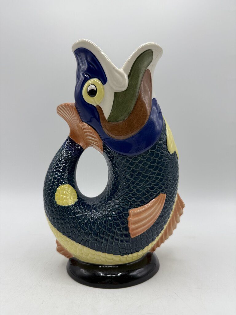 Dartmouth Wade Ceramic Koi Fish Gluggle Jug 8.5” Gurgle Pitcher /rw
