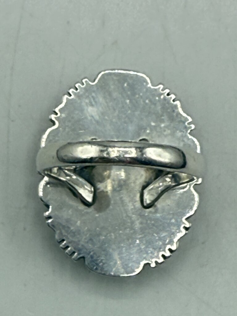 Artisan Signed B Piaso Jr. Brown/White Jasper Sterling Ring Size 9 /ro
