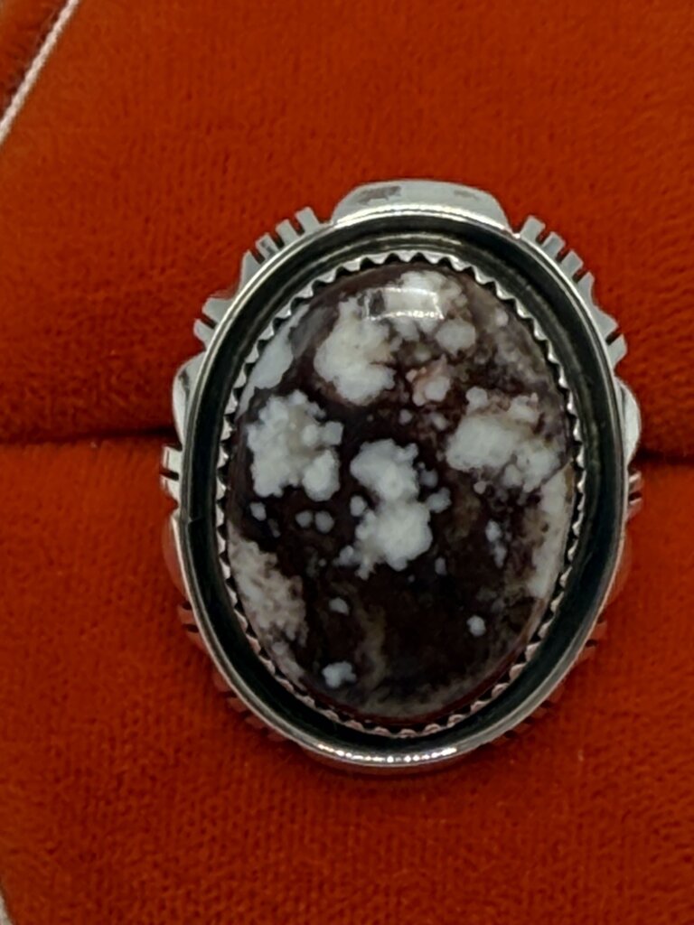 Artisan Signed B Piaso Jr. Brown/White Jasper Sterling Ring Size 9 /ro
