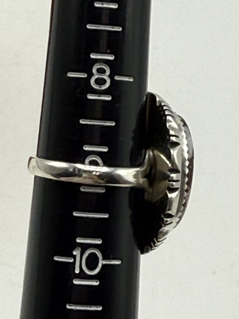 Artisan Signed B Piaso Jr. Brown/White Jasper Sterling Ring Size 9 /ro