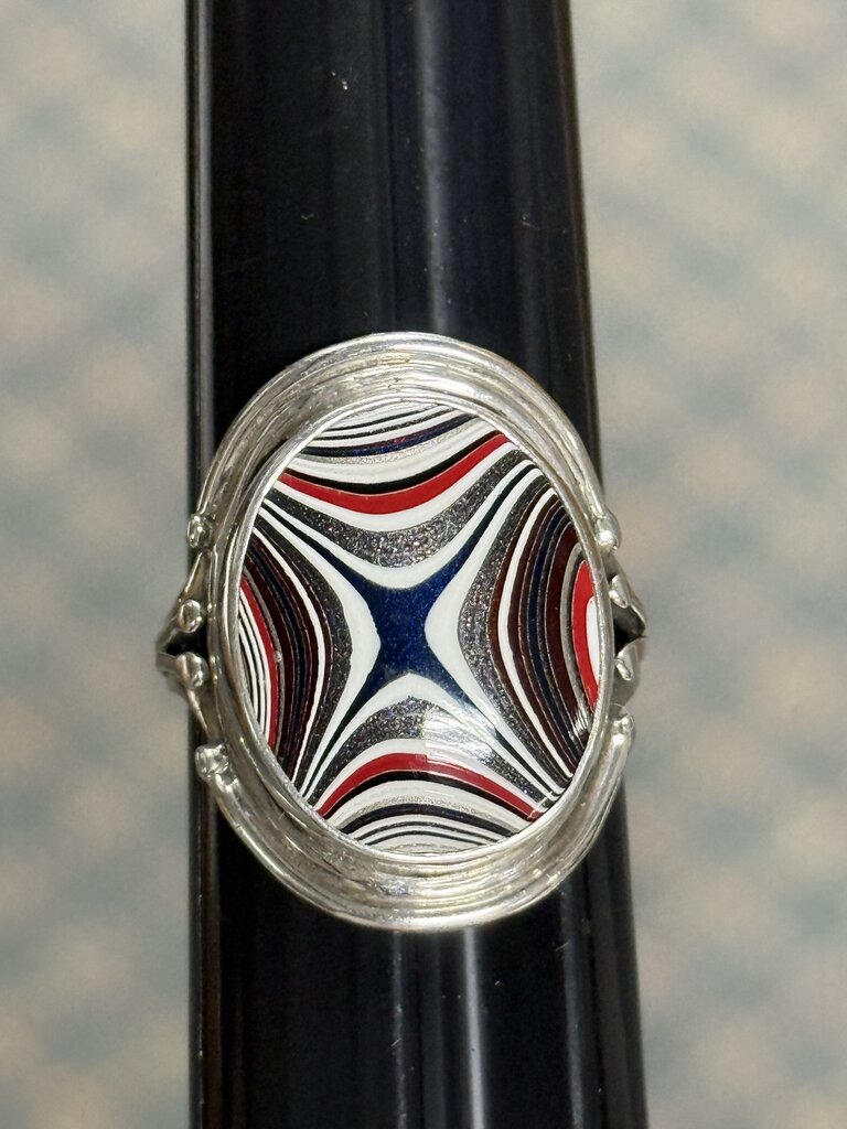 Michigan Fordite Sterling Silver Ring Size 9.5 /ro