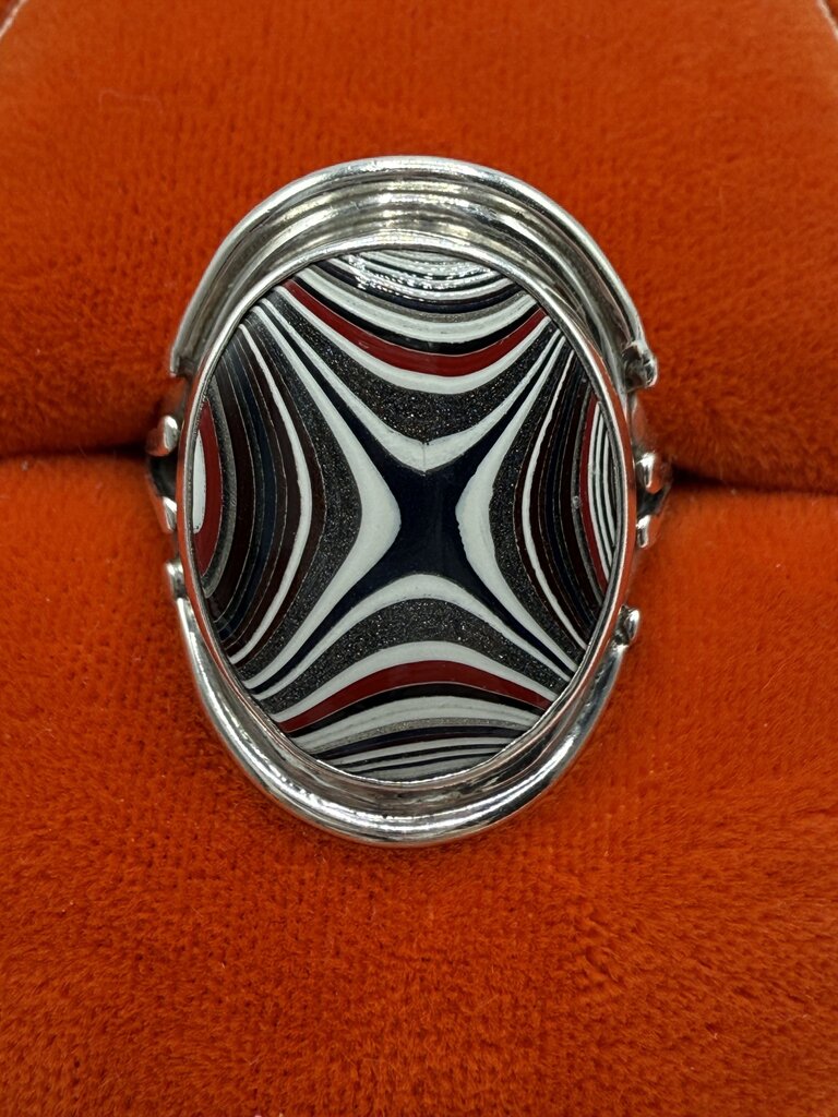 Michigan Fordite Sterling Silver Ring Size 9.5 /ro