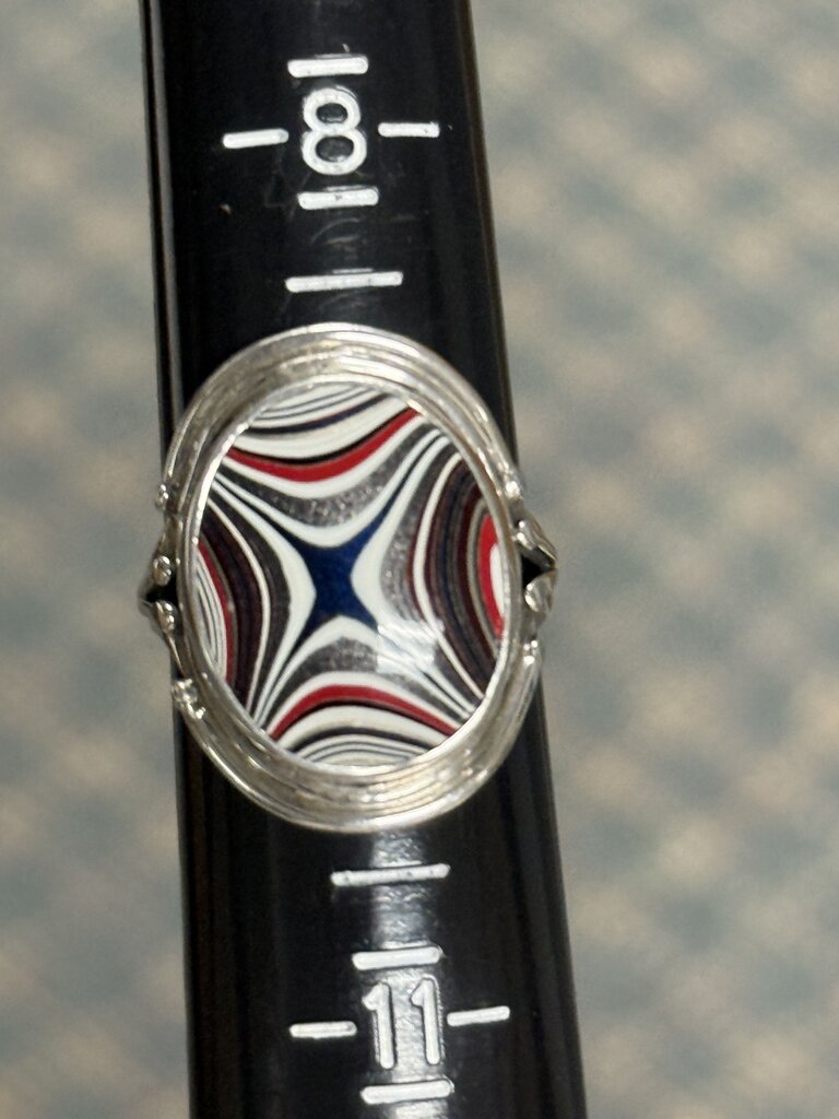 Michigan Fordite Sterling Silver Ring Size 9.5 /ro