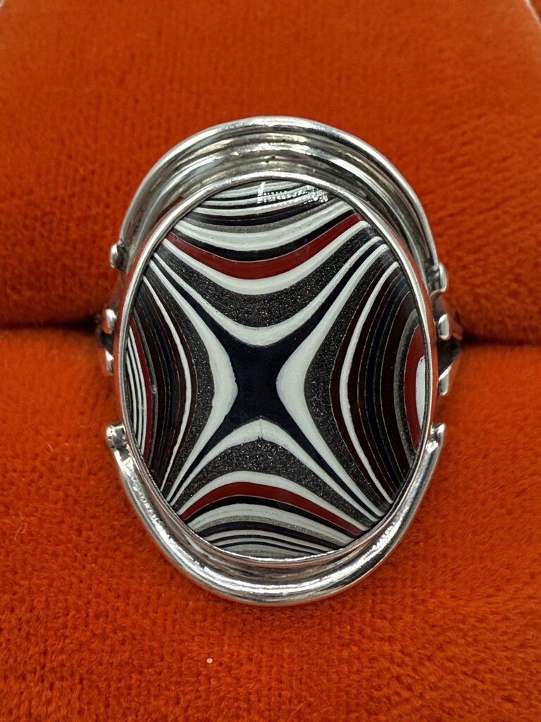Michigan Fordite Sterling Silver Ring Size 9.5 /ro