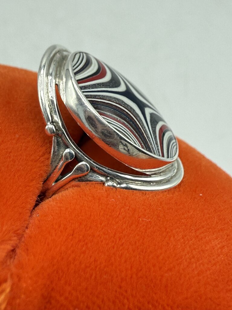 Michigan Fordite Sterling Silver Ring Size 9.5 /ro