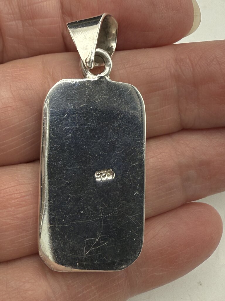 Abalone Shell Sterling Silver Pendant & Pierced Dangle Earrings /ro