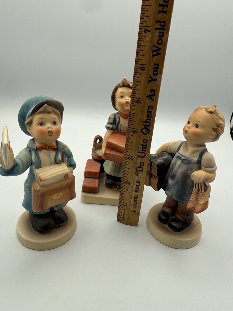Set of 3 VTG Hummels The Postman, Builder, Cobbler W Germany /roh