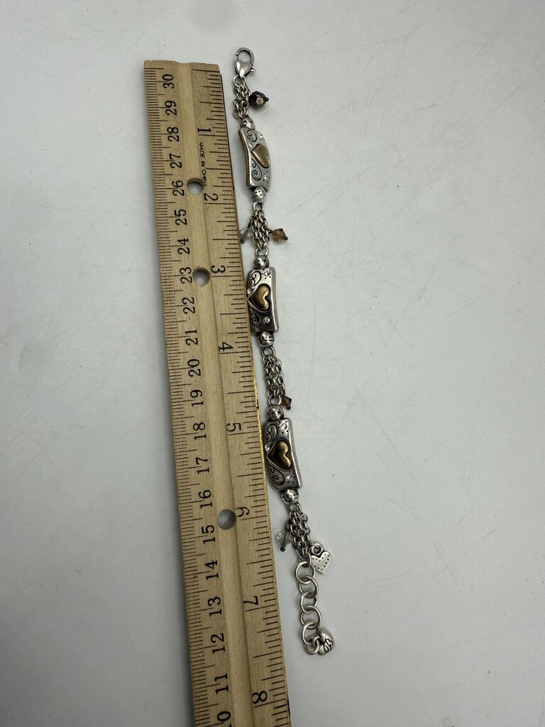 Brighton Listen to Your Heart Silver Toned Bracelet /ro