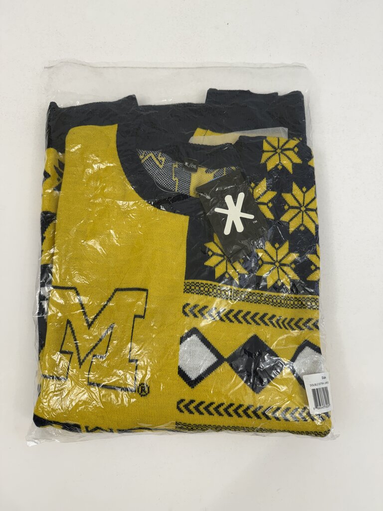Klew Men’s Michigan Wolverines Long Sleeve Holiday Ugly Sweater Double XL New /rb